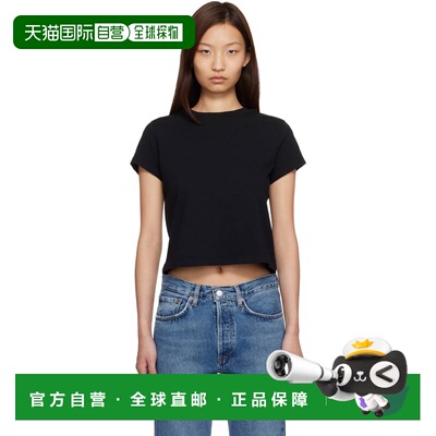 1h可退 香港直邮AGOLDE 女士 黑色 Adine Shrunken T 恤 A7180150