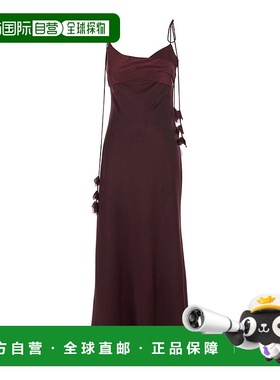 1h可退 香港直邮Self-Portrait 女士 Details 酒红色长款打结肩绑