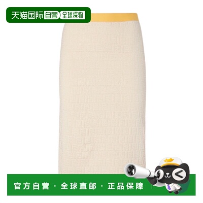 香港直邮FENDI 女士半身裙 FZS031AW4SF0WC4 SS2026 米白色