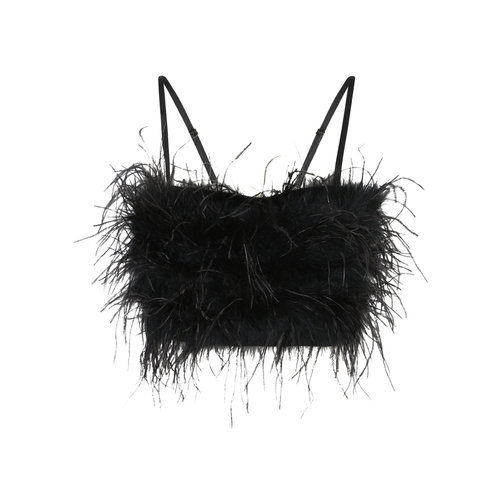 PINKO 女士T恤 105576A2SOZ99 AW2025 黑色 Salagiochi Feather d