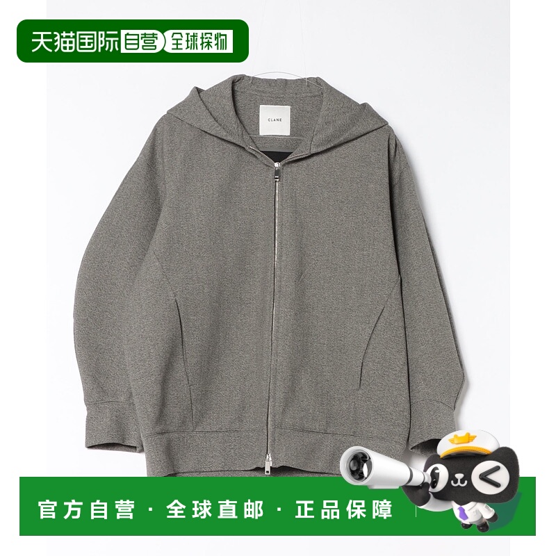 1h可退 日本直邮CLANE 女装 构筑感连帽衫 宽松半拉链设计 784523