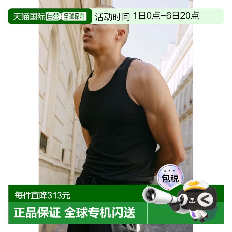 香港直邮alo yoga 纯色柔软透气经典工字背心 男款m2071rBlack图片