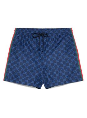 GUCCI 男士泳装 815602XHAJ34735 SS2025 蓝色 SWIMTRUNK
