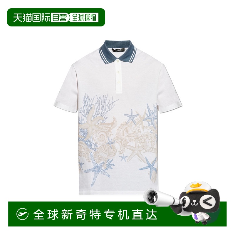 香港直邮VERSACE 男士T恤 10139061A113032W580 AW2024 白色