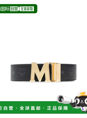 香港直邮MCM 男士腰带 MXBAAVI03BK0BLACK CO 黑色 Belt with log