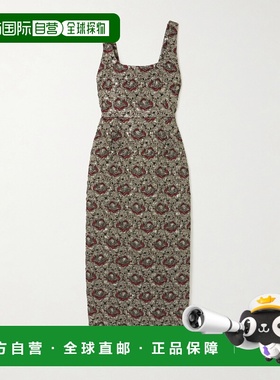 1h可退 香港直邮Simkhai 女士 Ravenna 金属感提花中长连衣裙 625