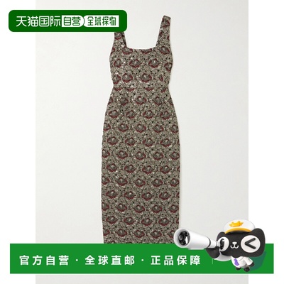 1h可退 香港直邮Simkhai 女士 Ravenna 金属感提花中长连衣裙 625