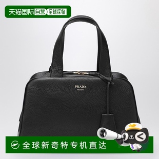 香港直邮潮奢 普拉达 1h可退 Prada 1BB14 女士 中号黑色皮革手袋
