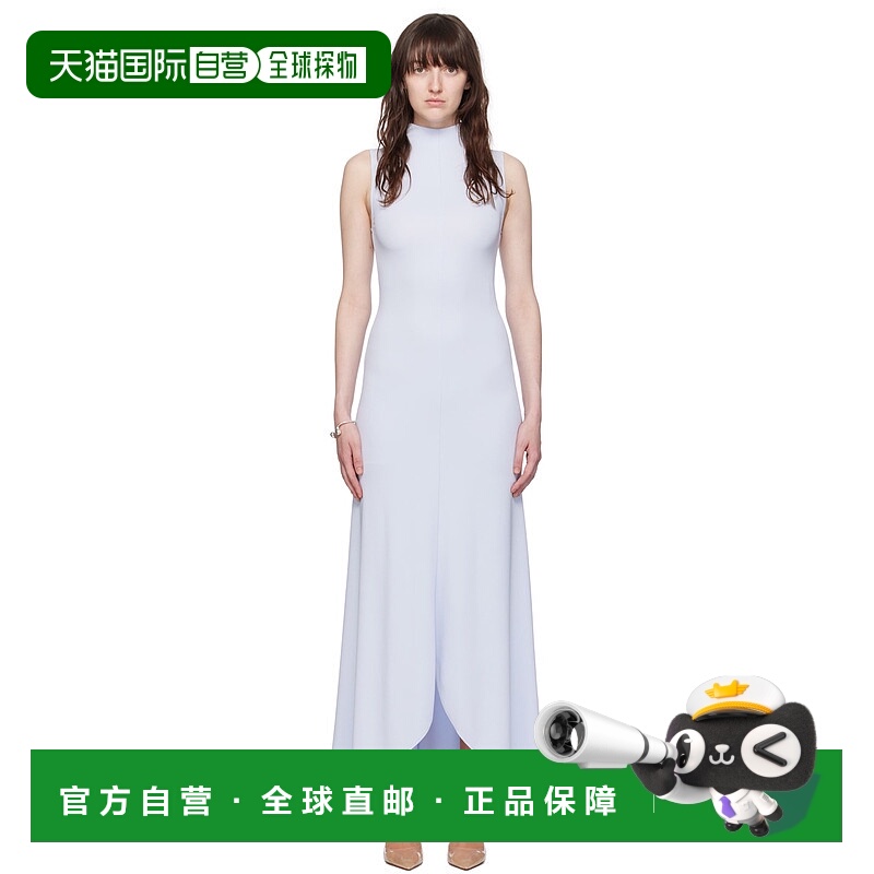 香港直邮潮奢 Courreges 女士 蓝色企领连衣裙 224JRO425JS0066