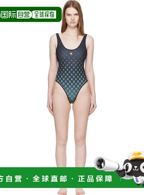 1h可退 香港直邮Casablanca 女士 黑色 Degrade Monogram 连体泳