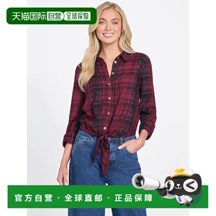 自营guessMercy Flannel Shirt - petite syrah multi 美国奥莱直