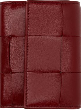 bottegaveneta葆蝶家女士红色钱包时尚潮流经典百搭