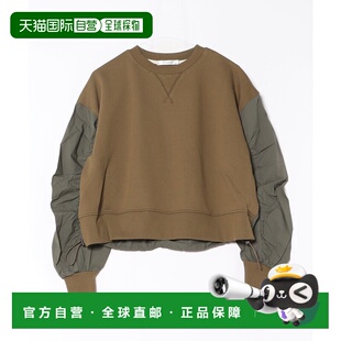 切换拼接袖 1h可退 宽松半拉链抽绳连帽卫衣 女装 日本直邮VICKY