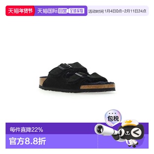 欧洲直邮birkenstock 男士黑色皮革软木鞋底勃肯休闲百搭凉鞋拖鞋