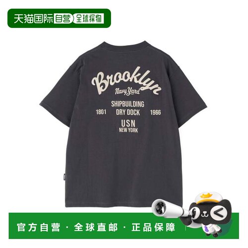 日本直邮AVIREX 短袖刺绣T恤 Brooklyn 炭灰色