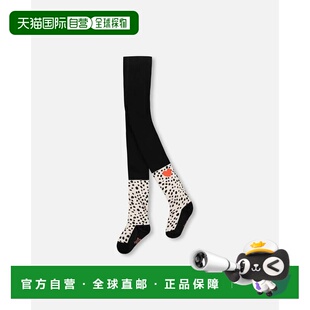 自营deux par deux黑色带达尔马提亚图案针织紧身裤-黑色 美国奥