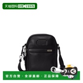 4男士 自营欧洲直邮Tumi途明 Alpha 黑色皮革拉链开合斜挎包