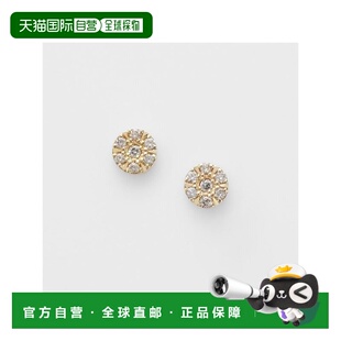 日本直邮日潮 agete 阿卡朵K10钻石耳钉白色 均码耳饰