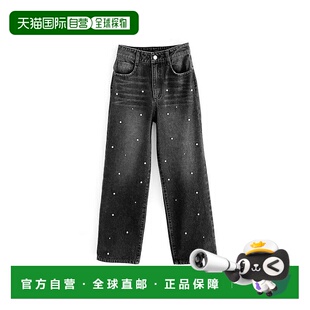 日本直邮日潮 GRL 弗丽吉亚 珍珠直筒牛仔裤 cu457高腰休闲直筒裤