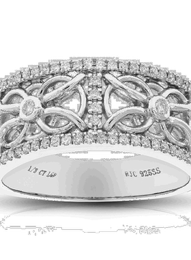 自营vir jewels1/3 克拉总重量圆形切割实验室种植钻石结婚戒指 6
