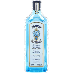 欧洲直邮Bombay Sapphire孟买蓝宝石金酒40度1000ml英国原装进口