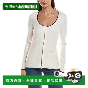 白色 bone破布和骨头Ella低圆领拉链羊毛混纺开衫 美国 自营rag