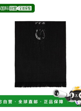 香港直邮Givenchy 黑色logo缀饰围巾 BP002PP0D1001高级感 正品