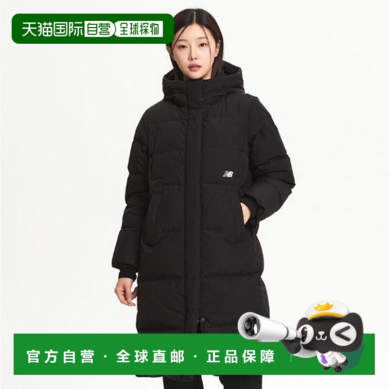 韩国直邮NEW BALANCE 店内版 女式长款加绒活动鹅绒羽绒服 黑色 N