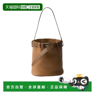 香港直邮Prada 1BE0852CY9VSBO斜挎包单肩包 Buckle皮革水桶包