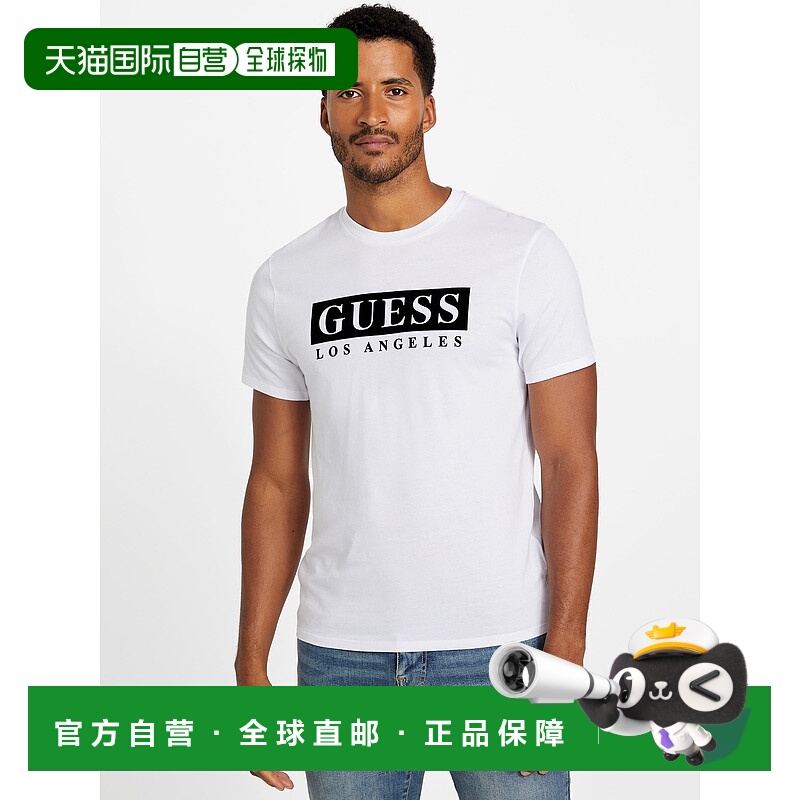 自营guessReyn Crewneck Logo Tee - pure white 美国奥莱直发