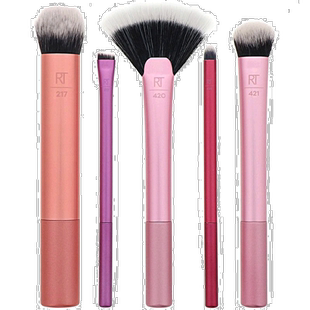 美国直邮Real Techniques美妆刷套装粉色修容高光眼影刷5件套大号