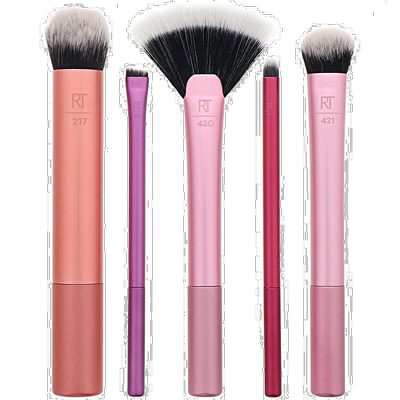 美国直邮Real Techniques美妆刷套装粉色修容高光眼影刷5件套大号