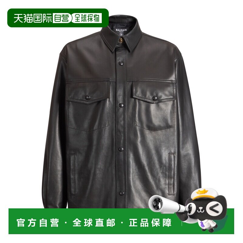 1h可退 Balmain 长袖皮夹克 HH1HS600LE35