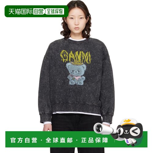 香港直邮GANNI 甘尼 女士 灰色 Vintage Wash 套头衫 A1060001