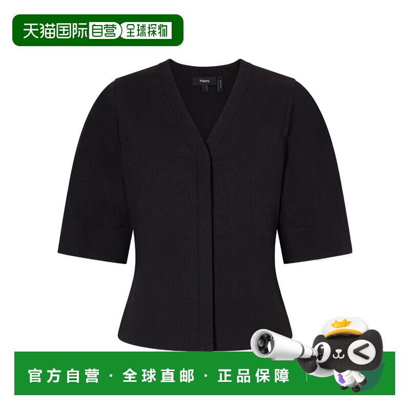 1h可退 香港直邮THEORY 女士衬衫 Q0103509BLACKBLACK SS2026 黑图片