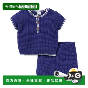 蓝色 自营 jack珍妮和杰克华夫格针织套装 and 美国奥莱直 janie