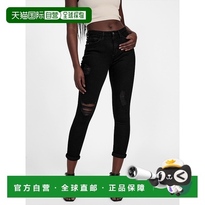 自营 guessEco Liberty Distressed Skinny Jeans - black destro