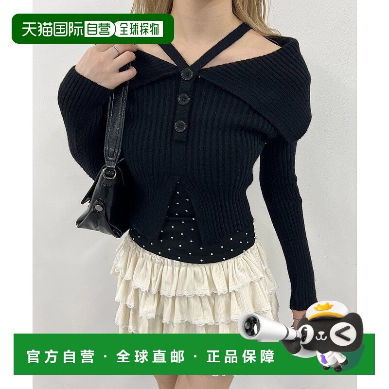 1h可退 日本直邮PHILLY 女装 斜肩针织上衣 带绑带设计 PL25WN11L