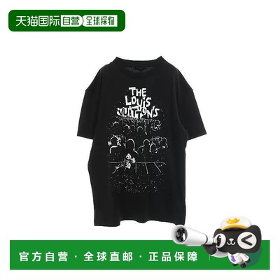 日本直邮中古LV路易威登男A级95新T-shirtT恤棉上衣黑色