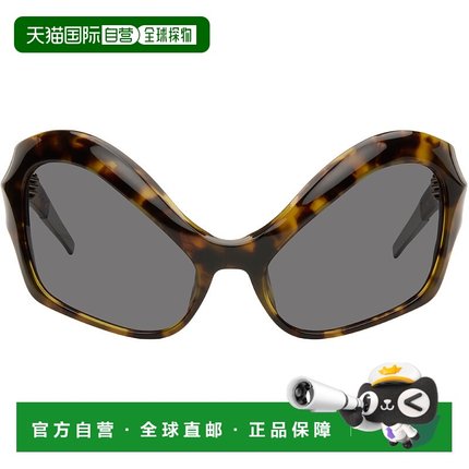 1h可退 香港直邮潮奢 Mugler 穆勒 女士 棕色 Cat-Eye 太阳镜 25S