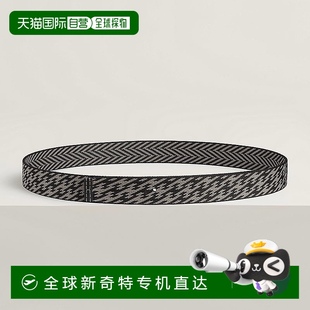 黑色 1h可退 男士 欧洲直邮Hermes 石墨色小牛皮腰带32mm 爱马仕