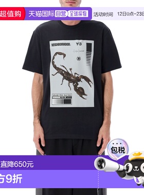 1h可退 香港直邮Y-3 男士 NBHD SCORPION 宽松款印花T恤 KC8823B