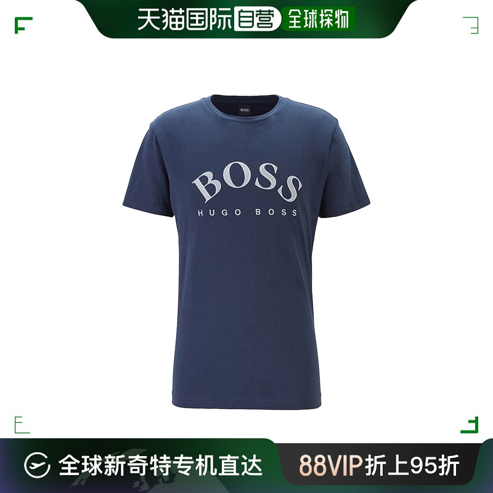 香港直邮HUGO BOSS男士蓝色T恤 TEE1-50413795-416