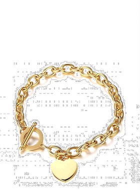 自营liv oliver18k 金心形吊饰手链 - 金 美国奥莱直发