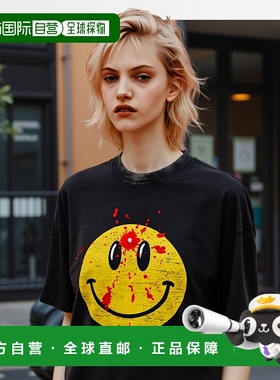 1h可退 日本直邮READYMADE 微笑印花复古风宽松短袖T恤 RECOBK000