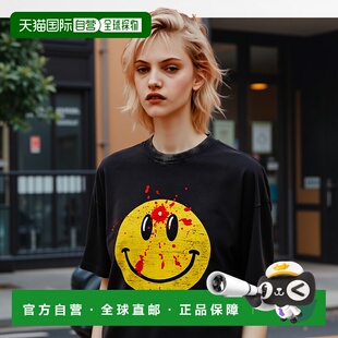 1h可退 日本直邮READYMADE 微笑印花复古风宽松短袖T恤 RECOBK000