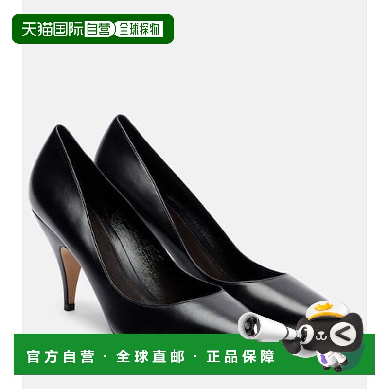 1h可退 香港直邮潮奢 The Row 女士 Liisa 皮质浅口鞋 black黑色