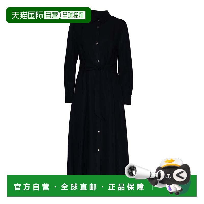 自营woolrich粘胶亚麻纽扣日裙-黑色 美国奥莱直发连衣裙