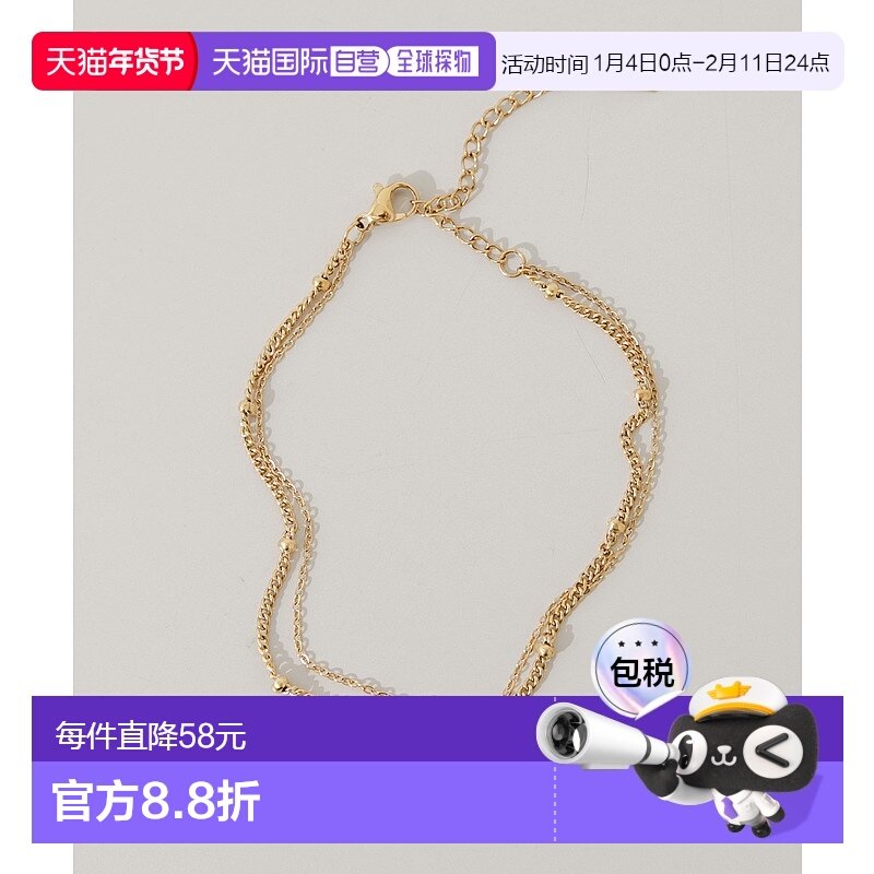 1h可退 日本直邮SMELLY 女士 双链条设计不锈钢镀金手链 SMA62NC0,饰品/流行首饰/时尚饰品新,手链,淘宝优惠券,粉丝福利购,淘宝优惠卷
