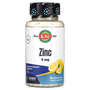 香港直发kal锌片柠檬味有助健康机体抵抗60片补充剂柠檬酸提取物